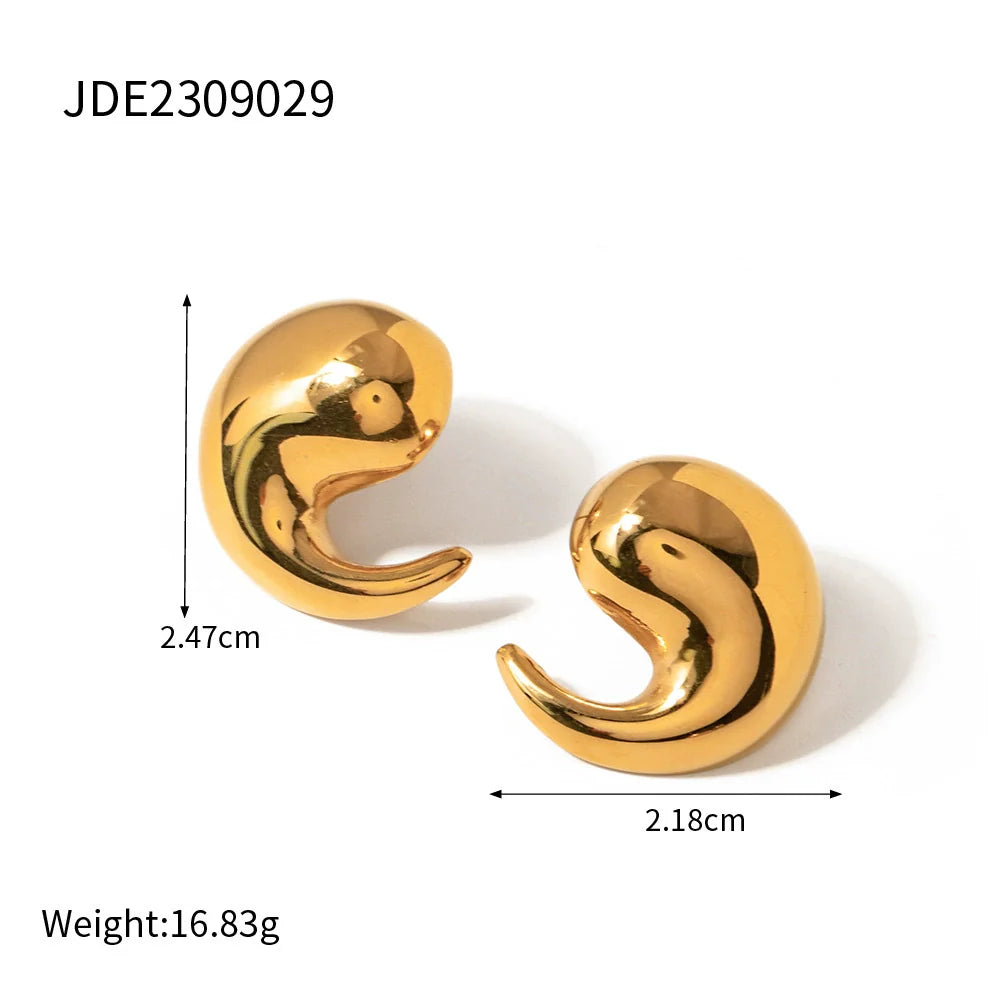 Kelis French Hollow Hoop Earrings - JDE2309029