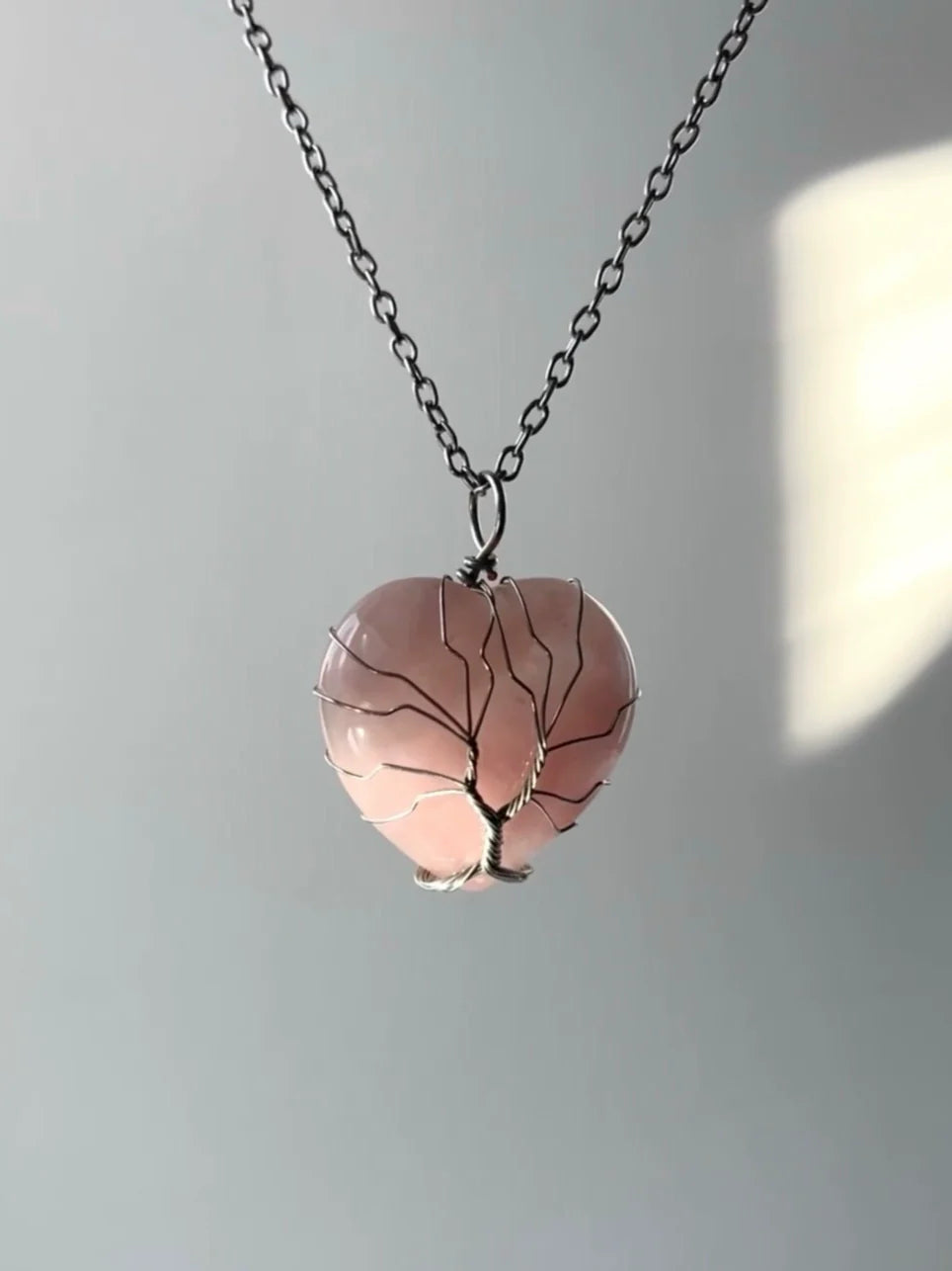 Mulan Shattered Crystal Heart Necklace - Shattered Pink Heart Necklace