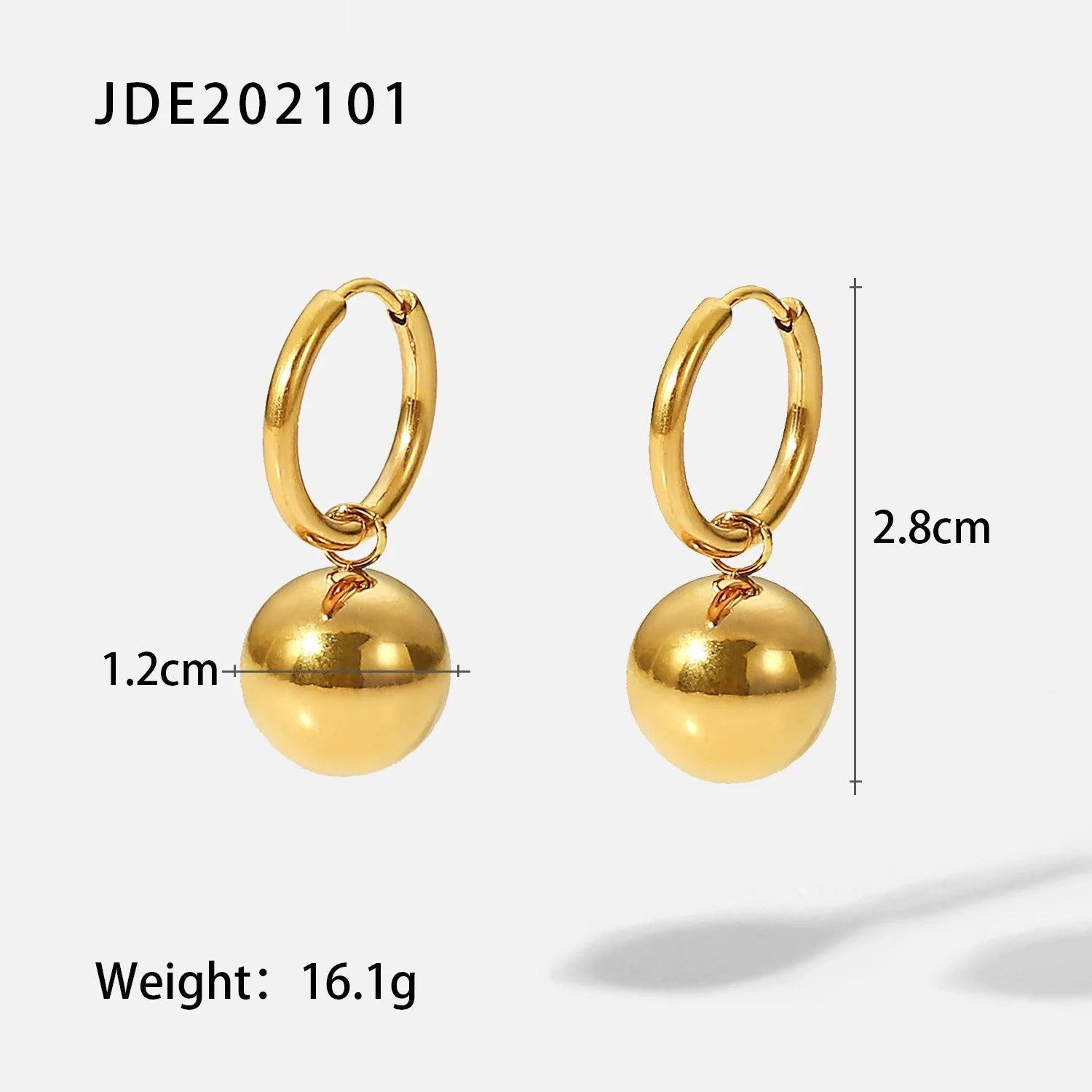 Paula Gold Sphere Hoop Earrings - JDE202101