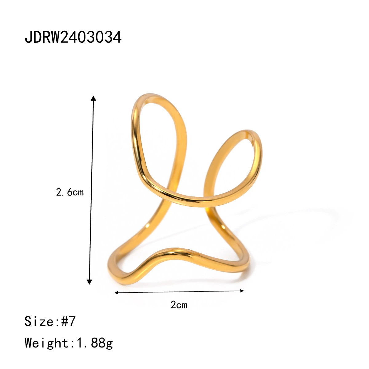Nayelis Asymmetrical Open Ring - JDRW2403034 [UI88BUSO]