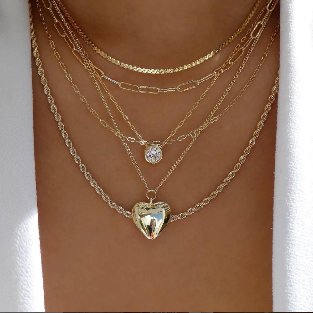 Jaqueline Multilayer Moon Pendant Necklace - CS8898-3