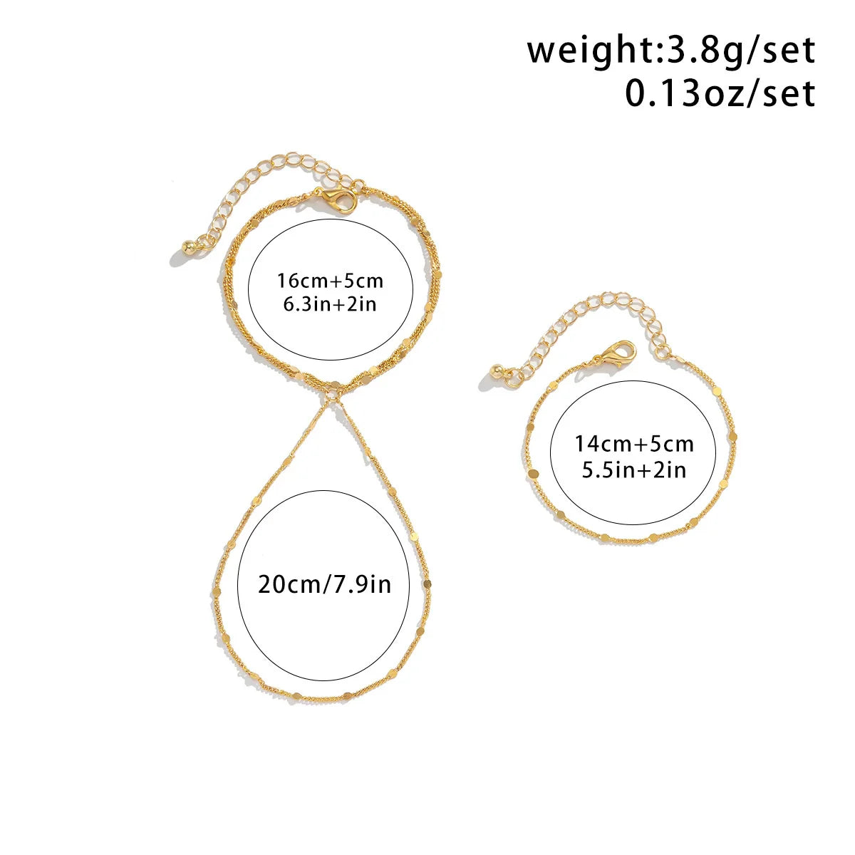 Ryen Layered Hand Chain Set - Gold Set