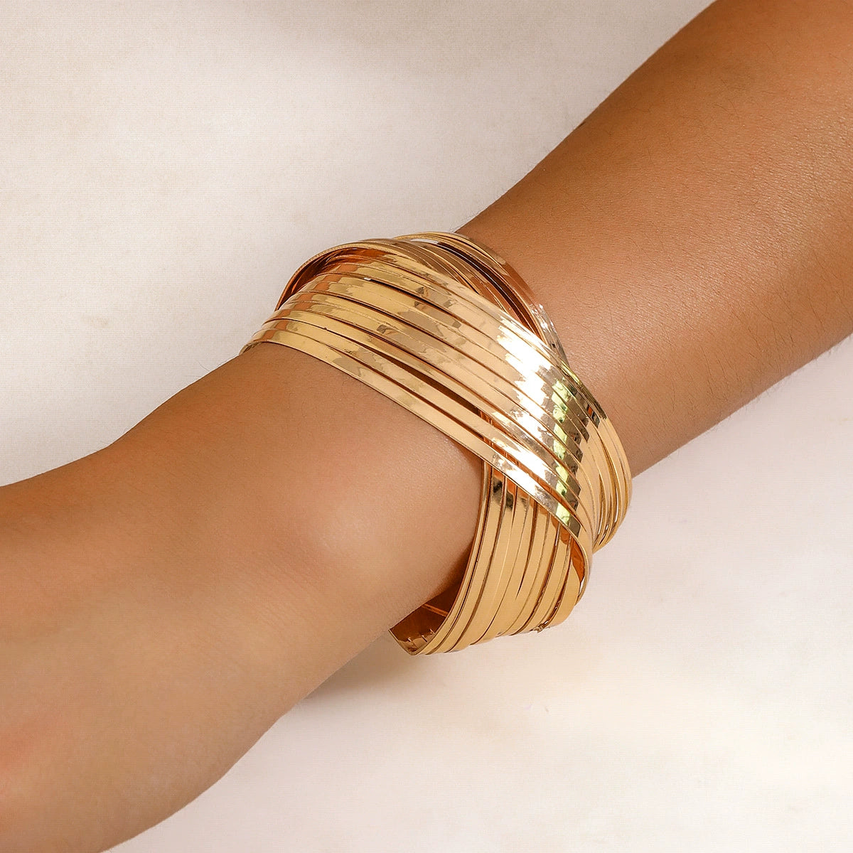 Claudia Geometric Cuff Bracelets - Style 04 Gold [L5Y91FQD]
