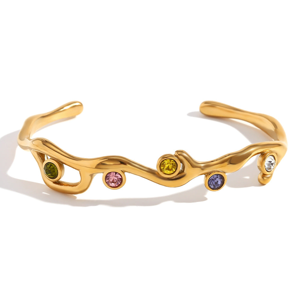 Ellieana Branch Diamond Bracelet - Branch Colored Diamond Bracelet - Gold [I48DPAGP]