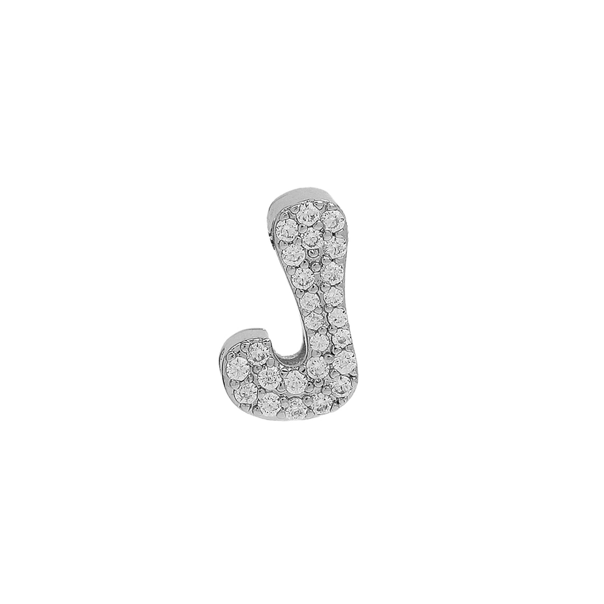 Abella Dainty Initial Jewelry - Silver J Initial Pendant [79WTP047]