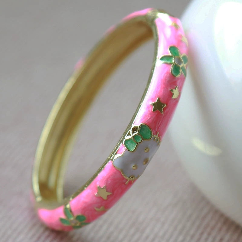 Camrynn Kitty Enamel Bracelet - Rose Pink (4.7cm) [0CI8BIZX]