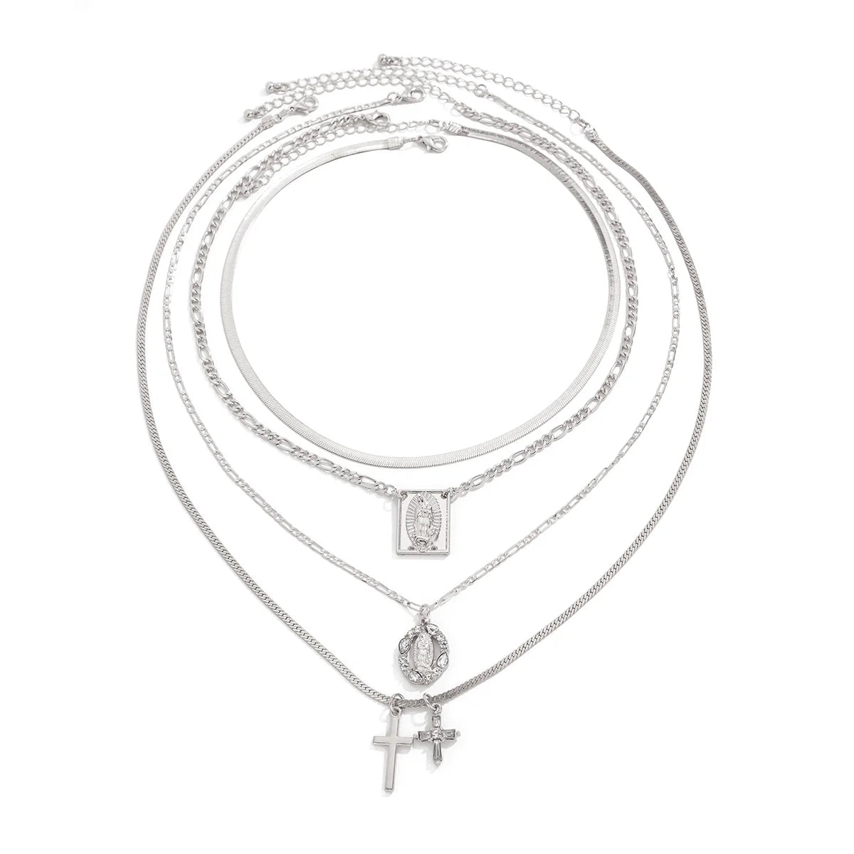 Katherine Layered Necklace Set - Silver