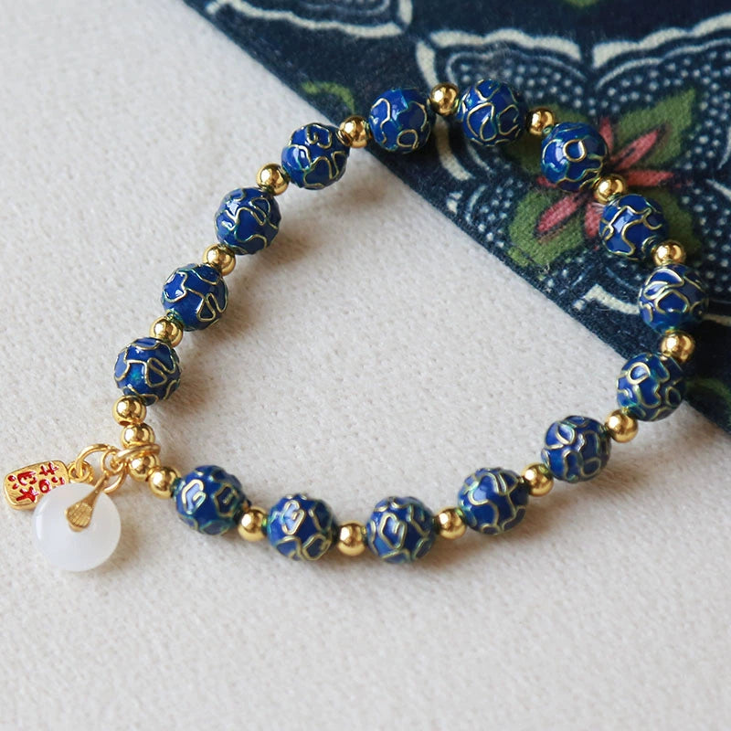 Ayaat Enamel Bloom Bracelet - Blue Myriad Flowers [SN93ZHXU]