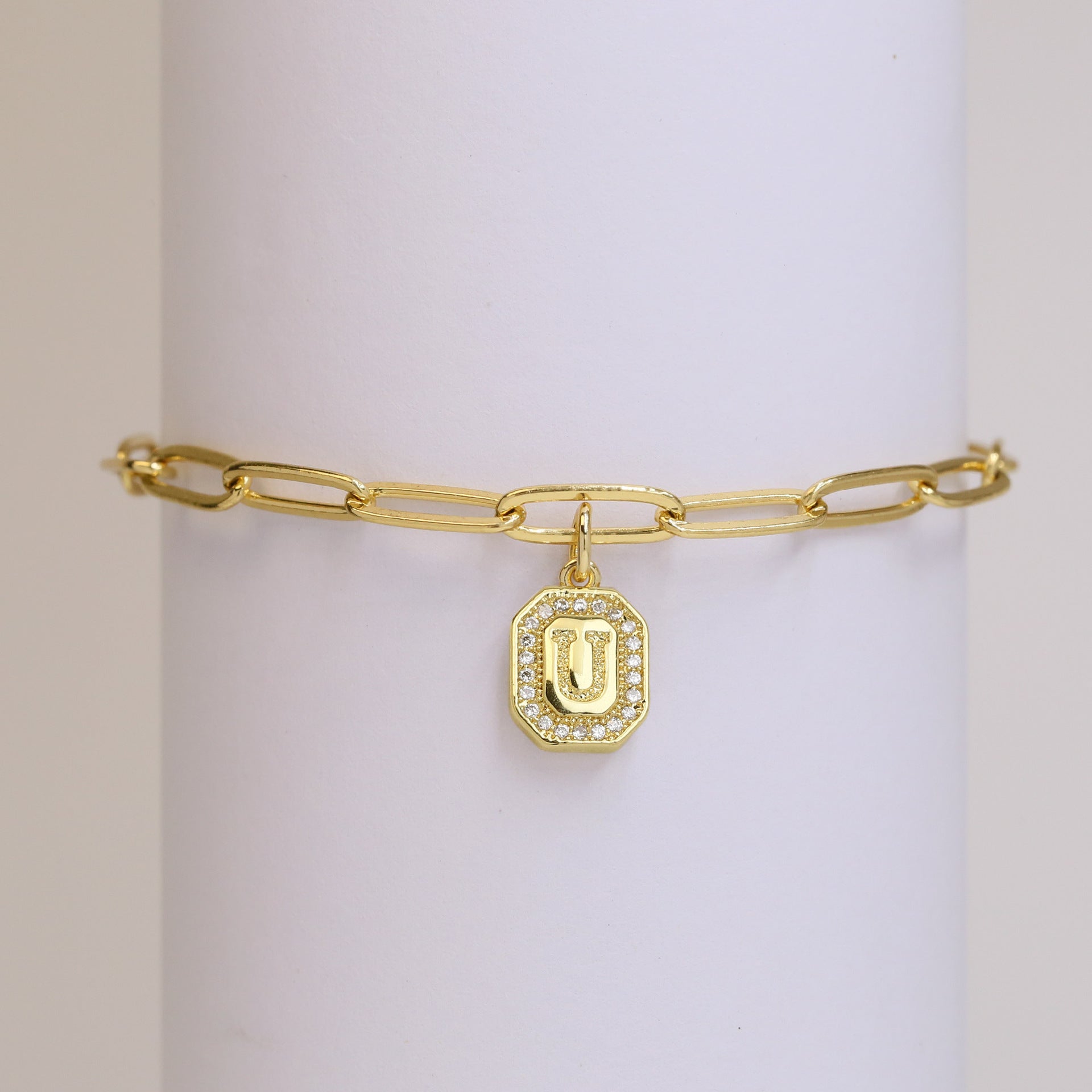 Vy Initial Paperclip Bracelet - U [FOXVUUC1]