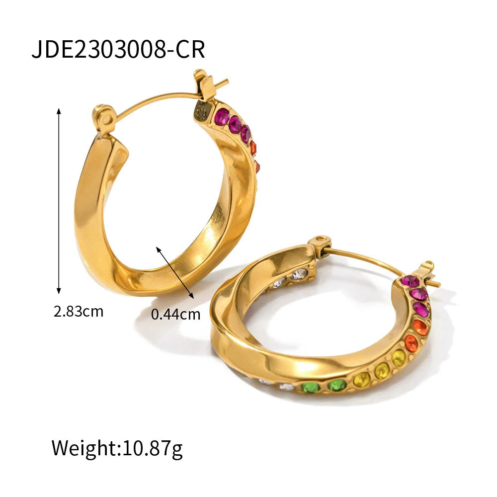 Calina Sparkling Mobius Hoops - Rose Gold-Tone