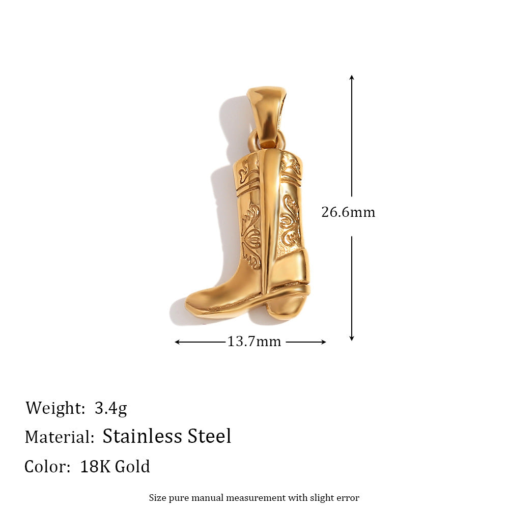 Sommer Gold Charm Pendants - Boot Pendant [OXMJNFSB]