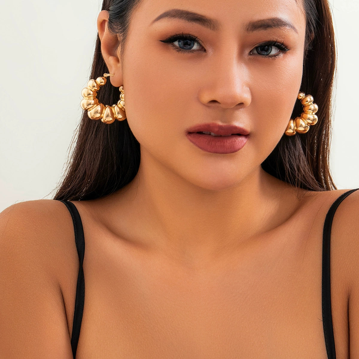 Fraidy Asymmetric Textured Earrings - Style 06 Gold [4DWOMTBL]