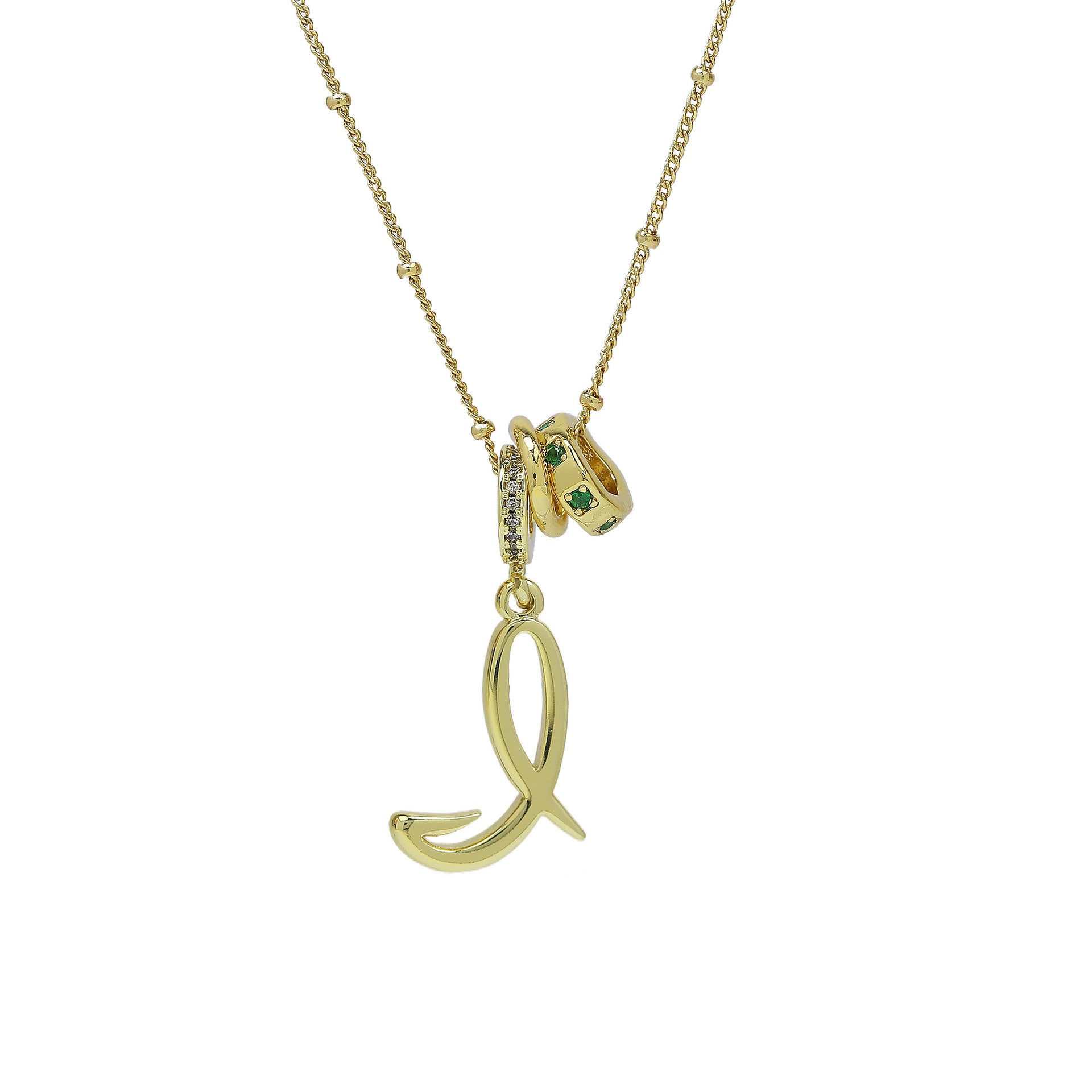 Jovi Cursive Initial Necklace - Gold I [6ZT43RFG]
