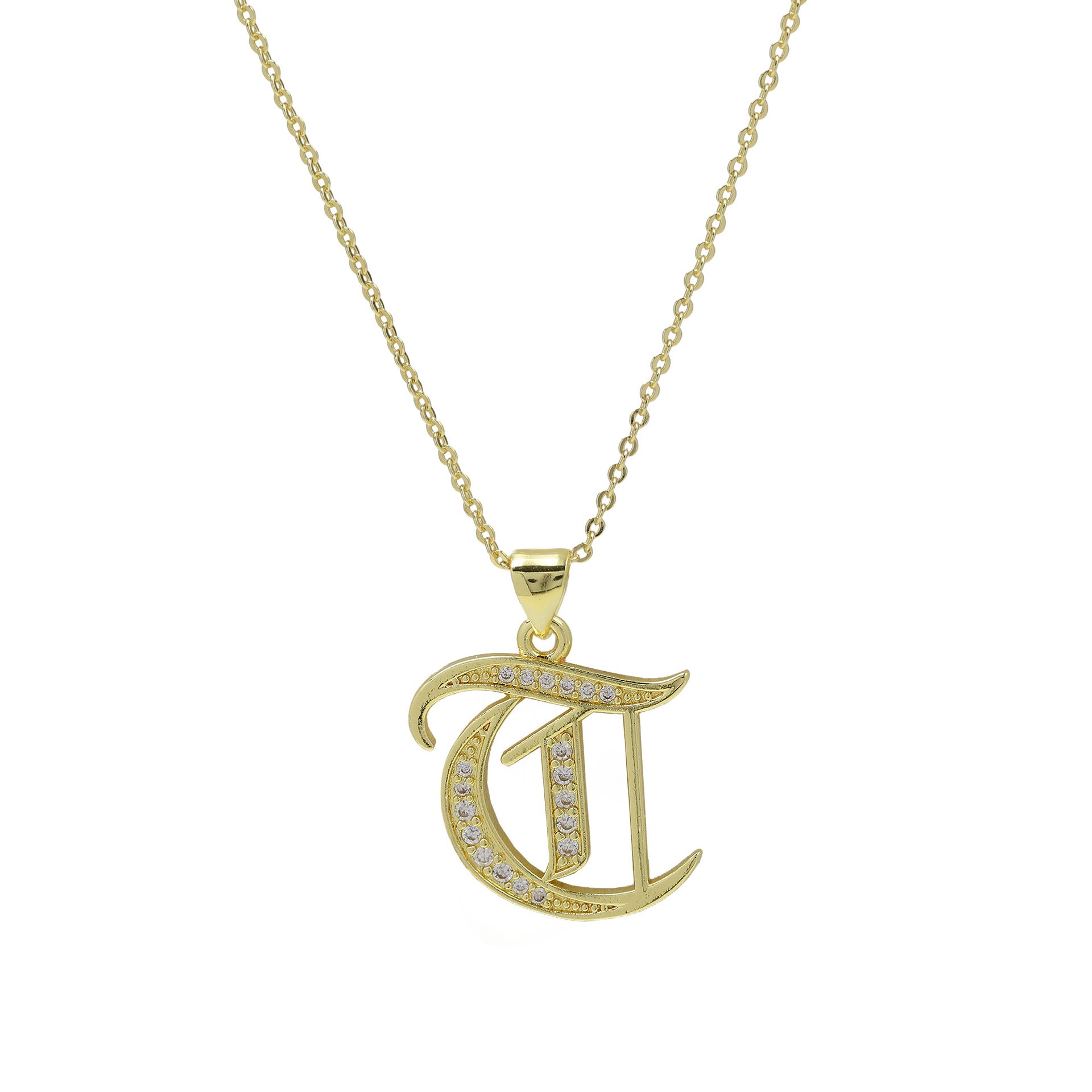 Lawson Old English Initial Necklace - T Necklace [MSG93RBO]