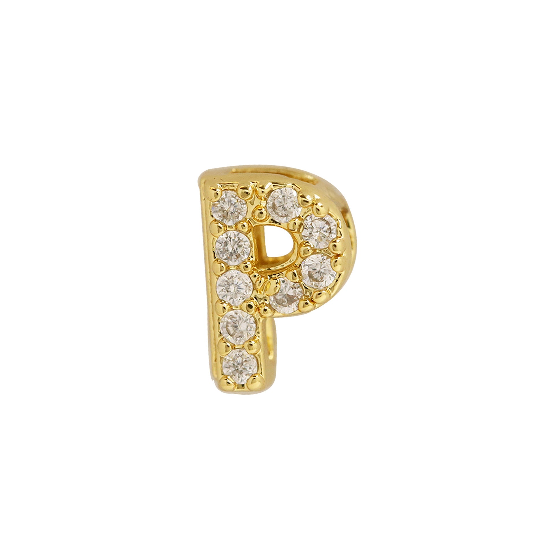 Leyna Gold Zircon Initial Necklace - P [K5C3NSAS]