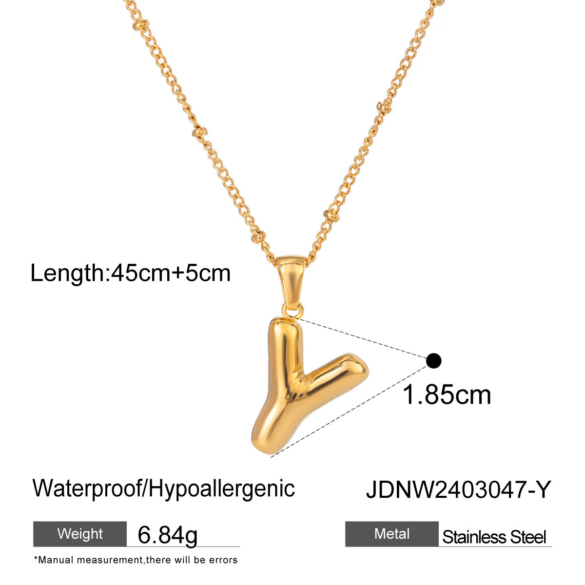 Rayana Initial Letter Necklace - Y [7BZ9O1M9]