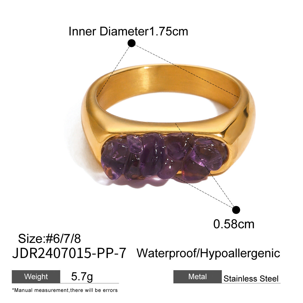 Khaliya Chunky Natural Ring - Lavender [L5F0BX7F]