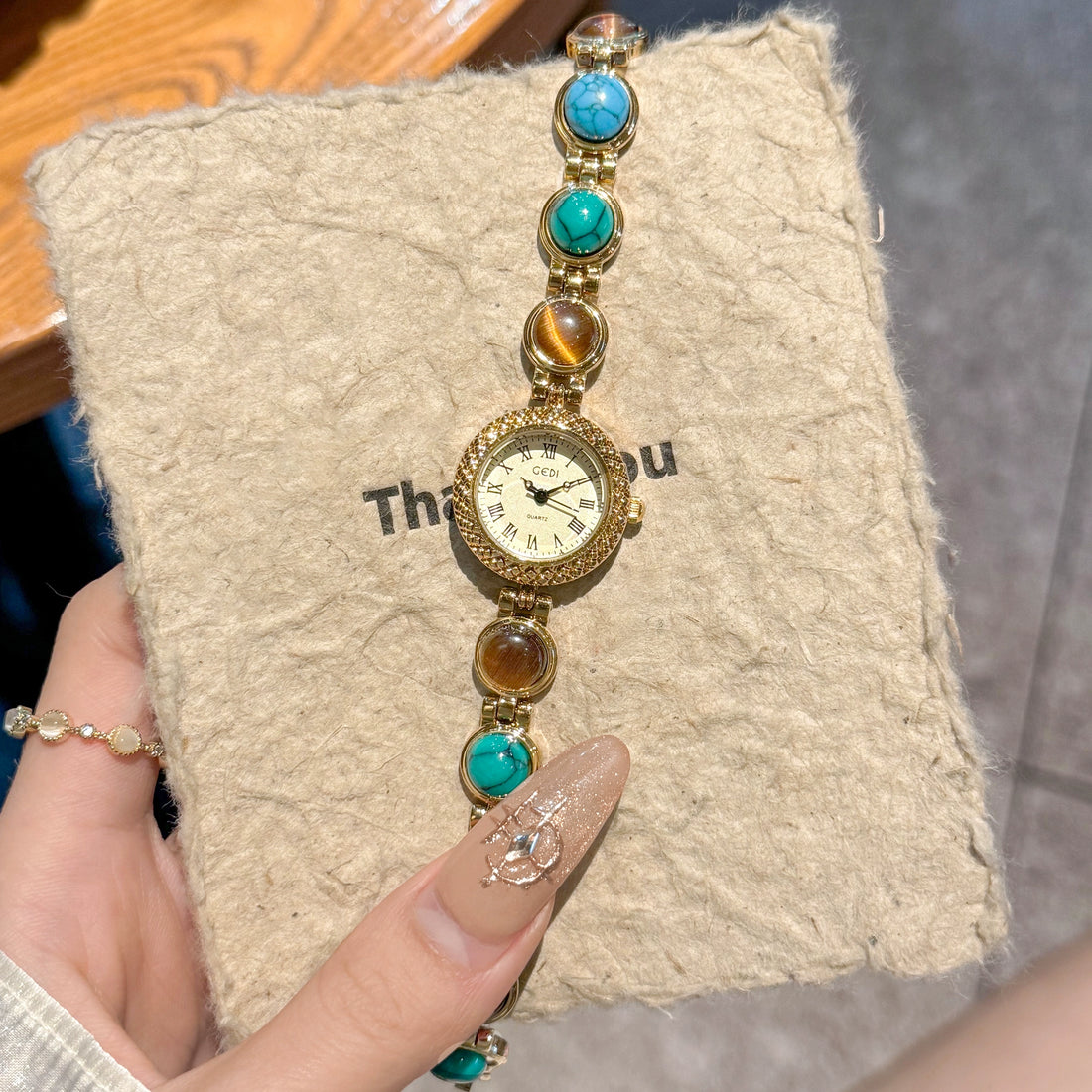 Jasper Pearl Bracelet Watch - Light Luxury Platinum Gold [6B7P0TJU]