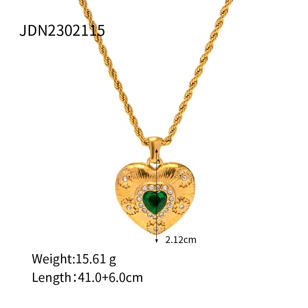 Cecily Zircon Heart Pendant Necklace - JDN2302115 [6I4OW7FP]