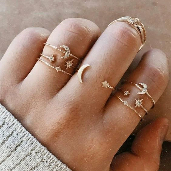 Camila Star Moon Ring Set - Style 1 [GQ66SNKO]