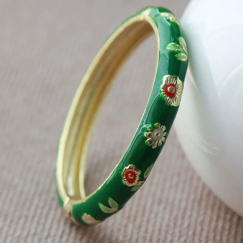 Sloan Whimsical Floral Bracelet - Green (5.1cm)