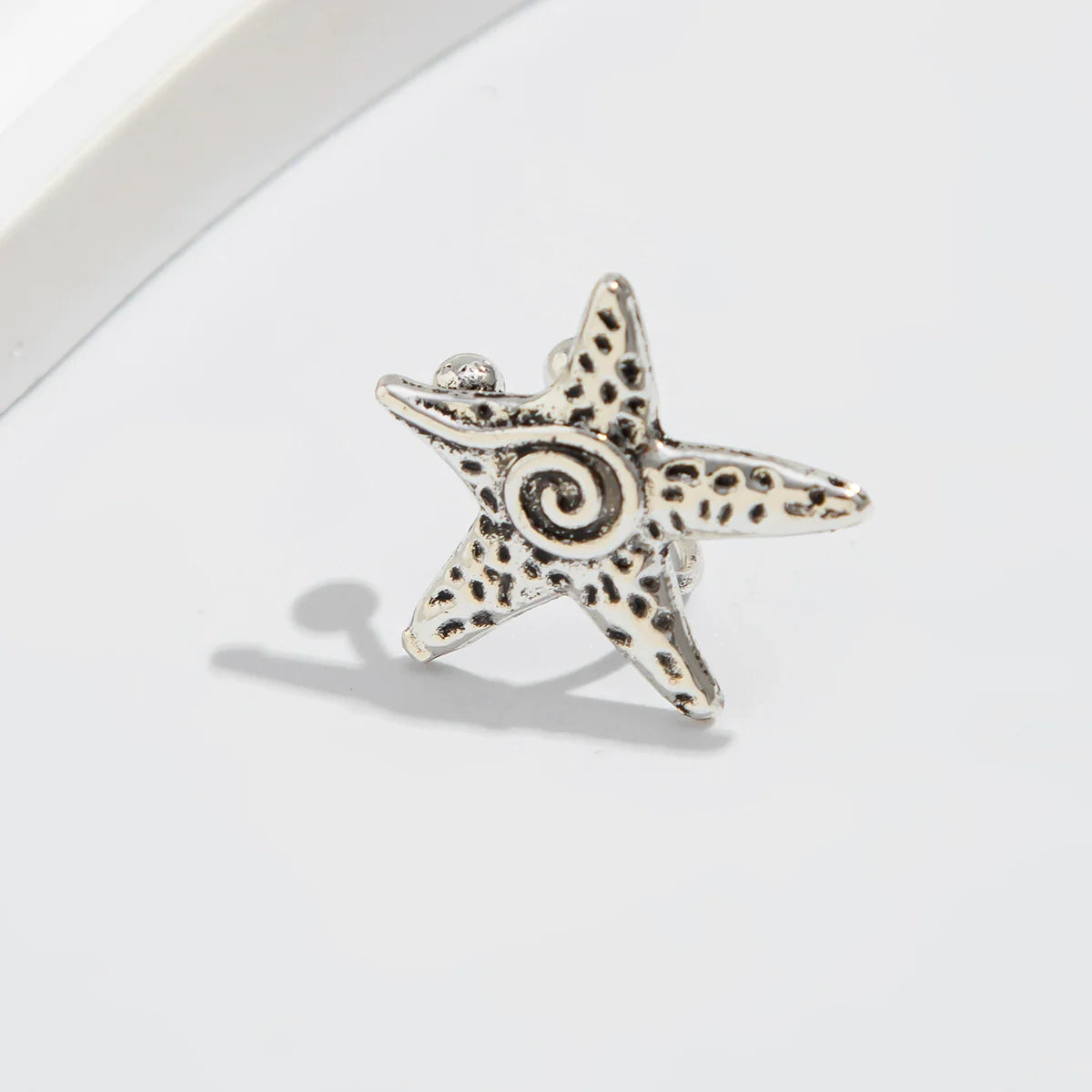 Michael Ocean Ear Cuffs - Spiral Starfish Antique Silver
