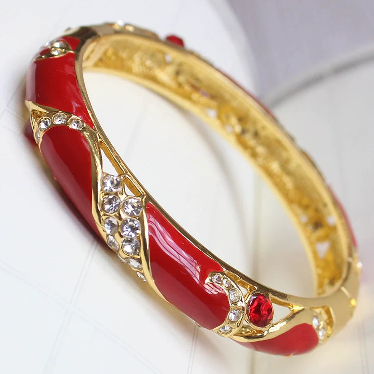 Alainah CloisonnŽ Floral Bracelet - Dark Blue