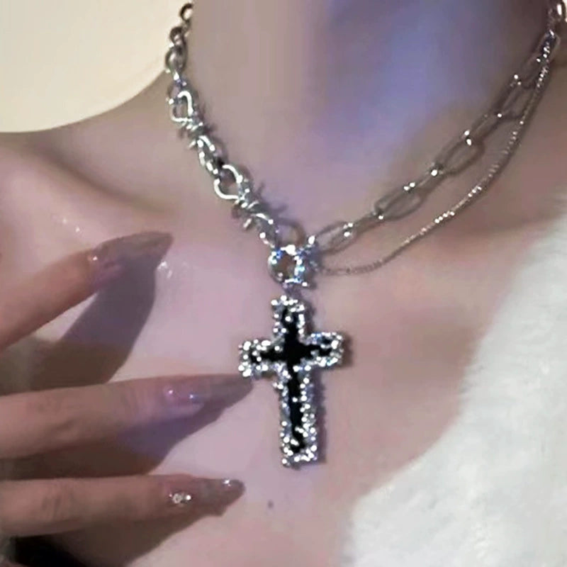 Melonie Pearl Cross Necklace - Style 8 [33PU3XOO]