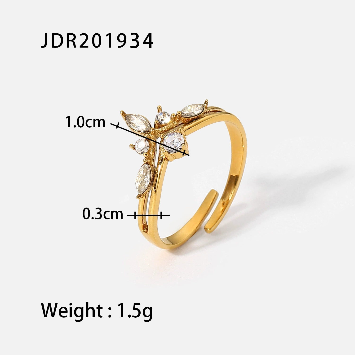 Rayana Gold Zircon Ring - JDR201934