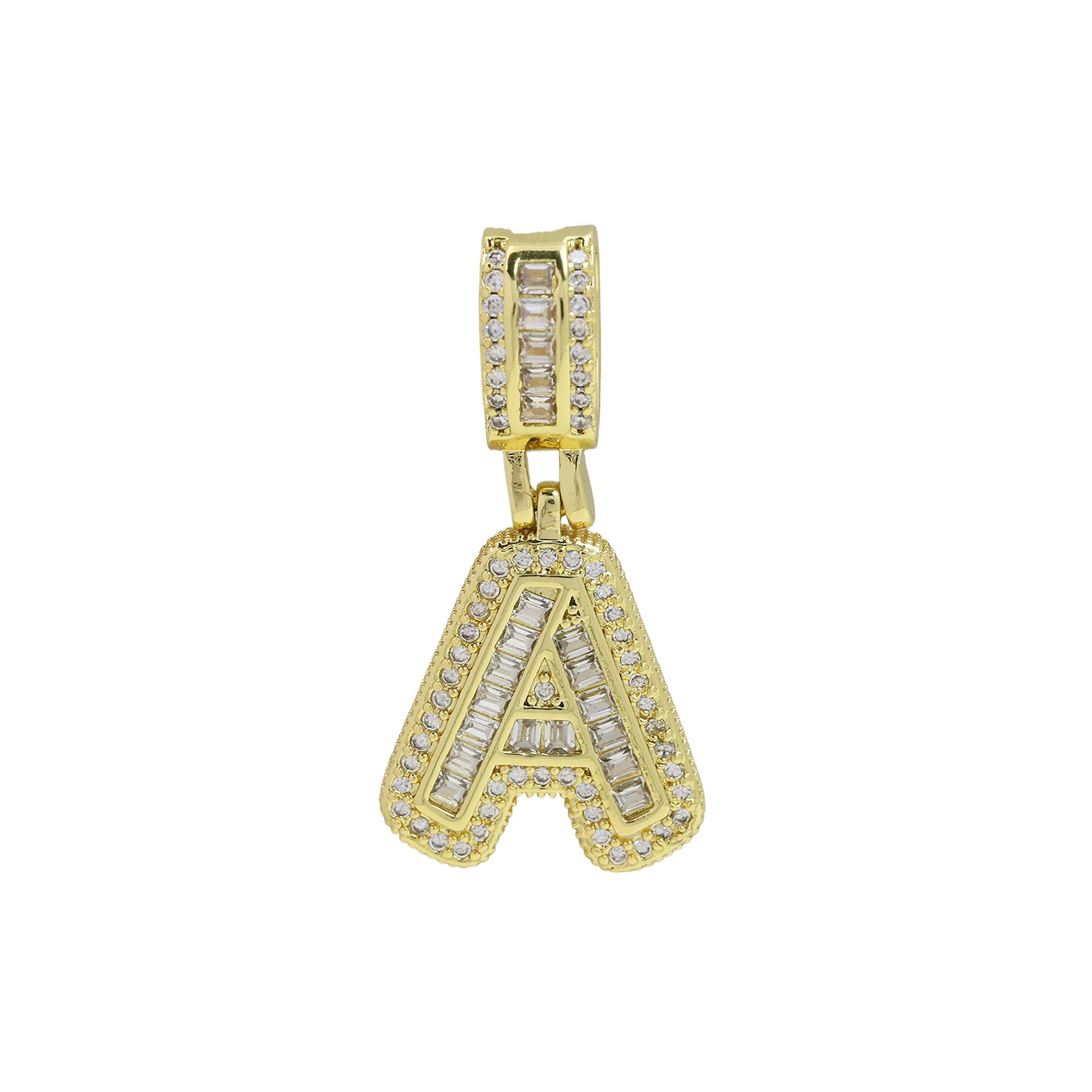 Maida Gold Letter Pendant Necklace - Gold Pendant A [727YHMYK]