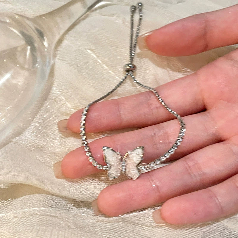 Murphy Crystal Butterfly Bracelet - Princess Pink Crystal Butterfly Bracelet [Q6BYZTSQ]