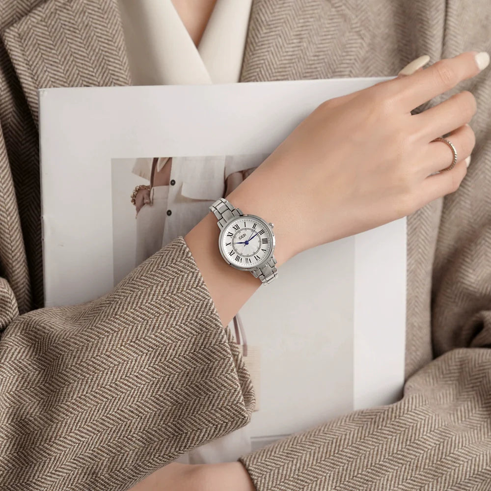 Britta Elegant Bracelet Watch - Silver Moon White