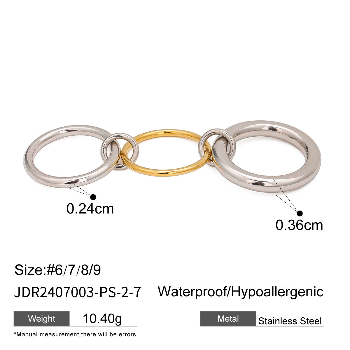 Cherry Stackable Rings Collection - JDR2407003-PS-2-8 [1BFZY08I]