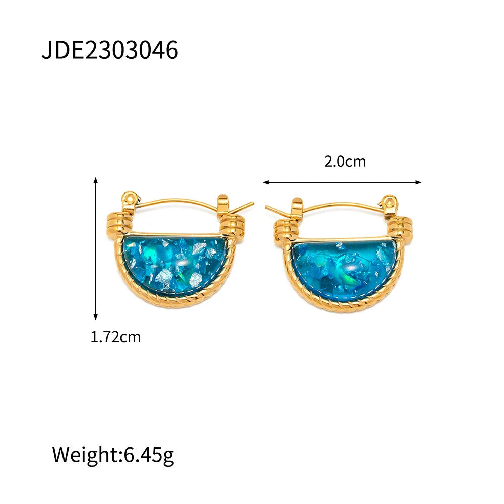 Myracle Blue Resin Pendant Necklace - JDE2303046