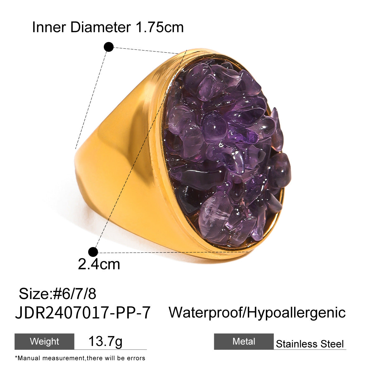 Khaliya Chunky Natural Ring - Purple [TND3PAF8]