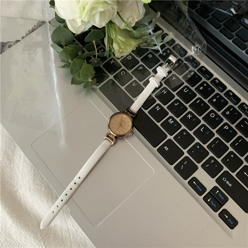 Rebel Minimalist Leather Watch - White [UYO9KO92]