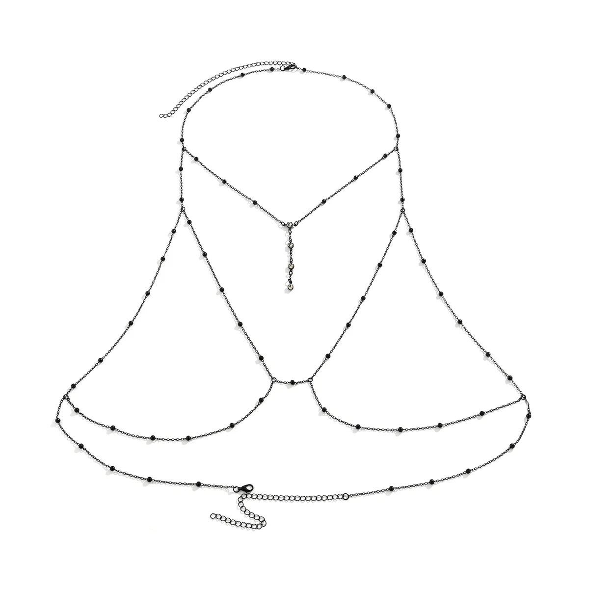 Mareli Rhinestone Body Chain - Body Chain Black