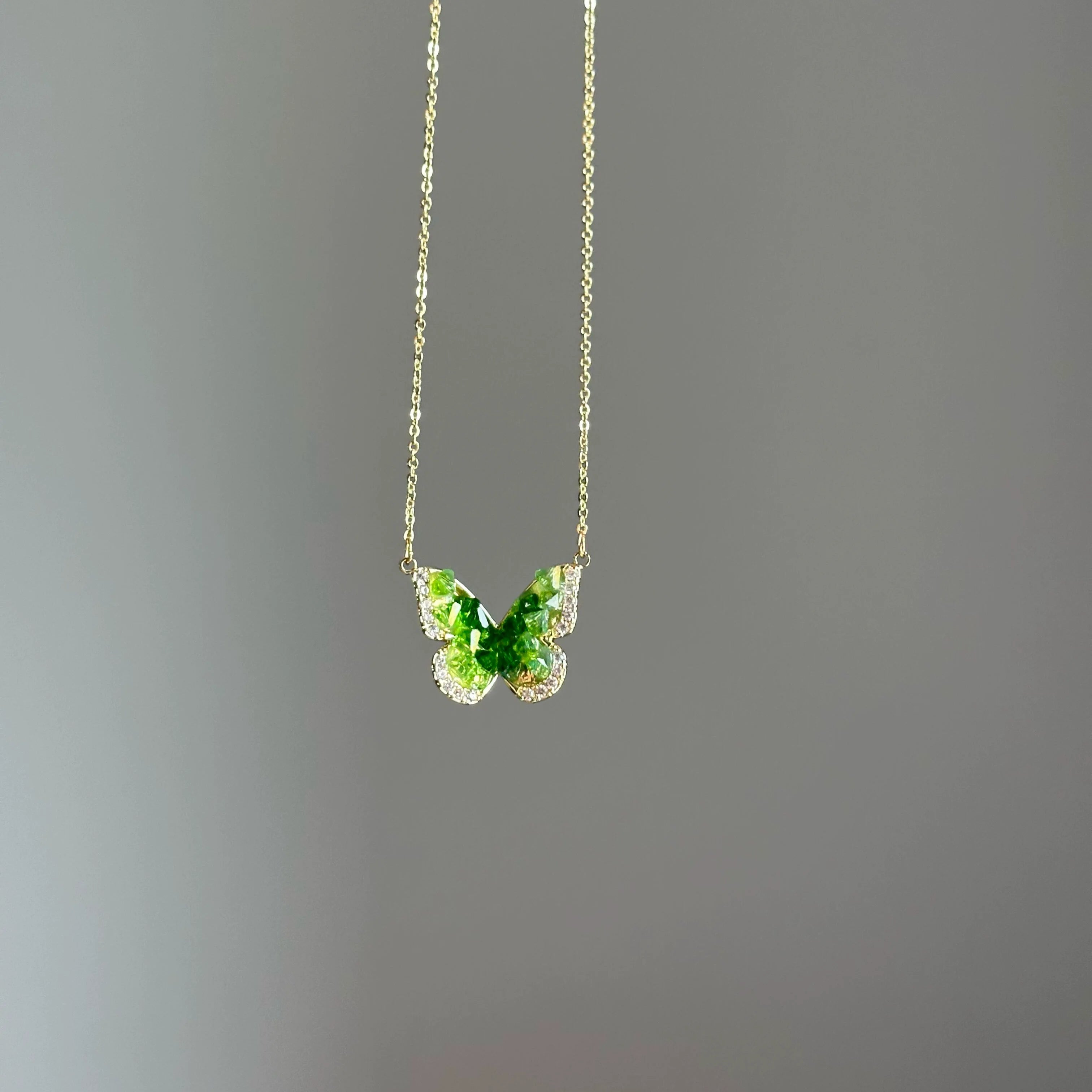 Klarissa Emerald Butterfly Necklace - Emerald Butterfly Necklace