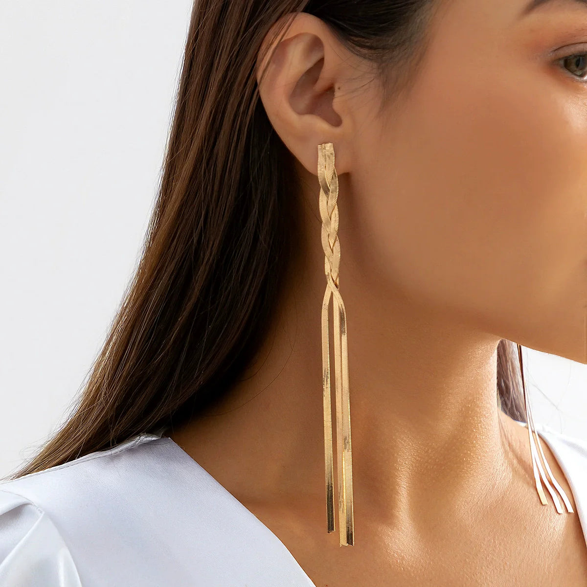 Miracle Sleek Snake Chain Necklace - Earrings - Gold (Style 2840)