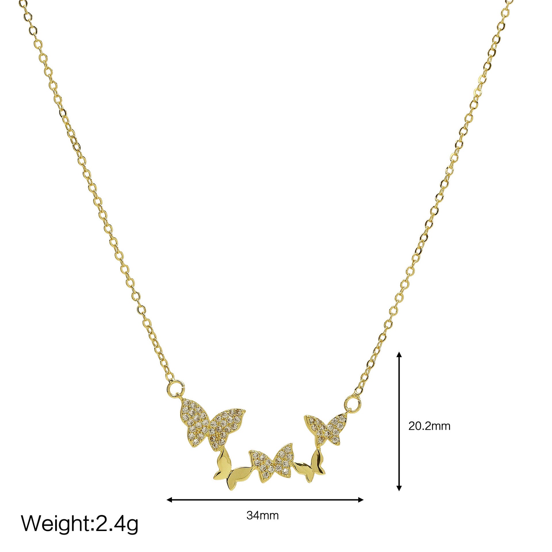 Melodie Encrusted Butterfly Necklace - Style 3 Necklace [786PX9EE]