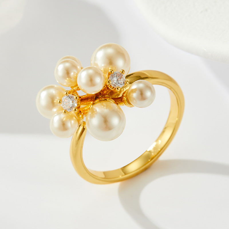 Mamie Delicate Pearl Flower Ring - R16619M906 [ZU88SCW9]