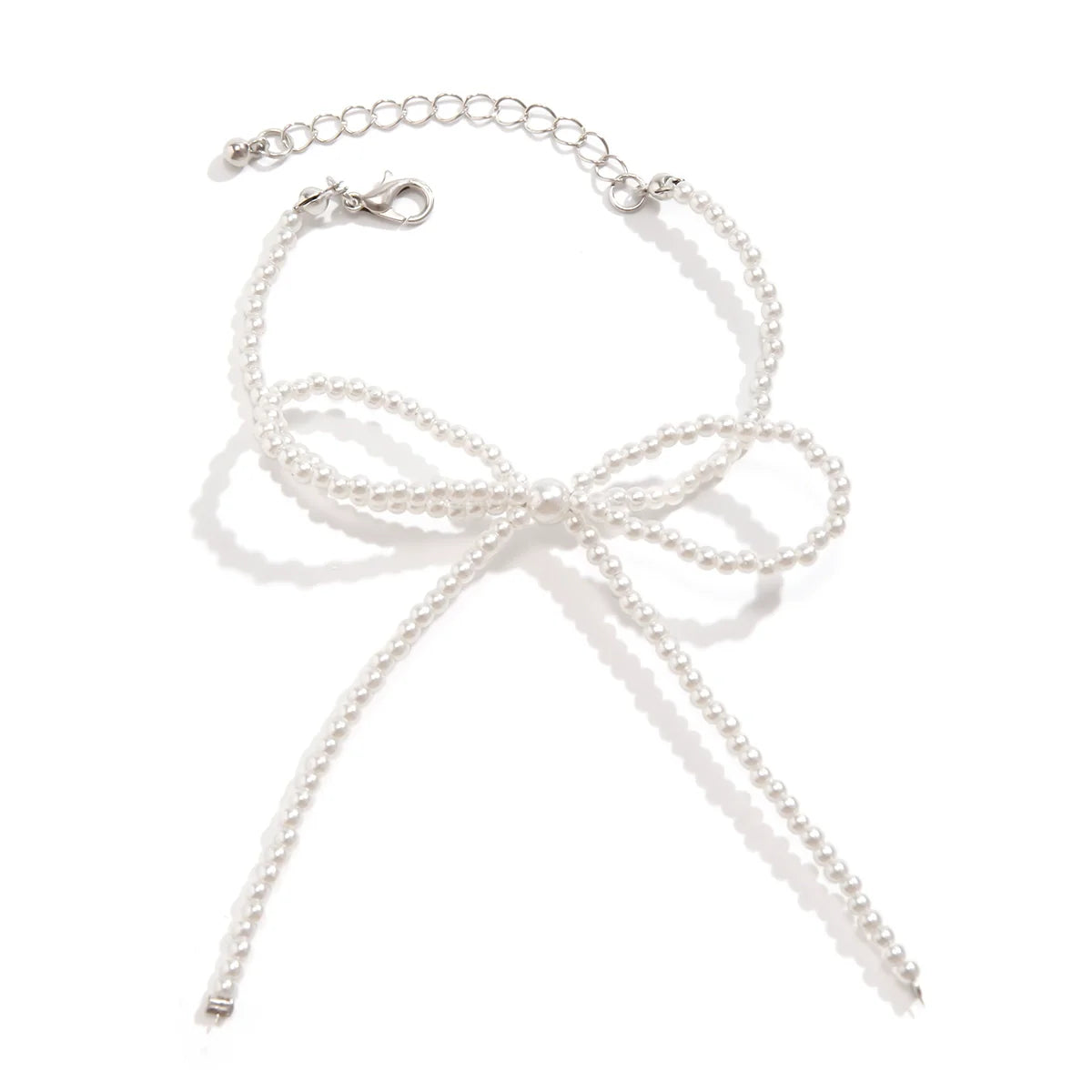 Kyana Pearl Bow Chain - Bracelet White