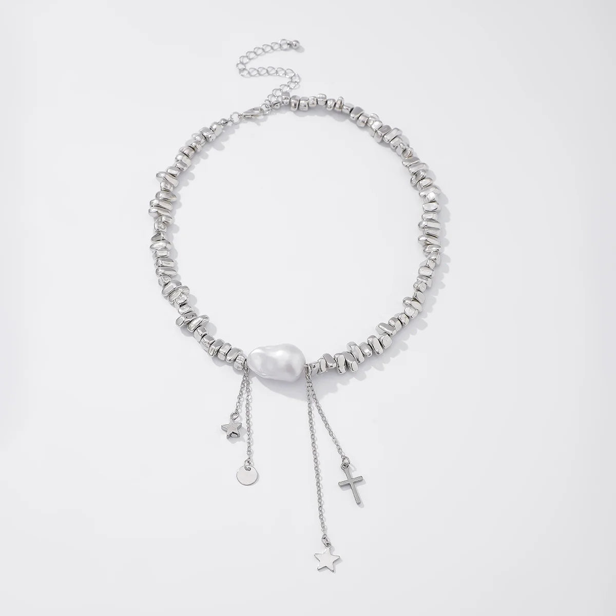 Audriella Irregular Pearl Necklace - Style 3 Silver
