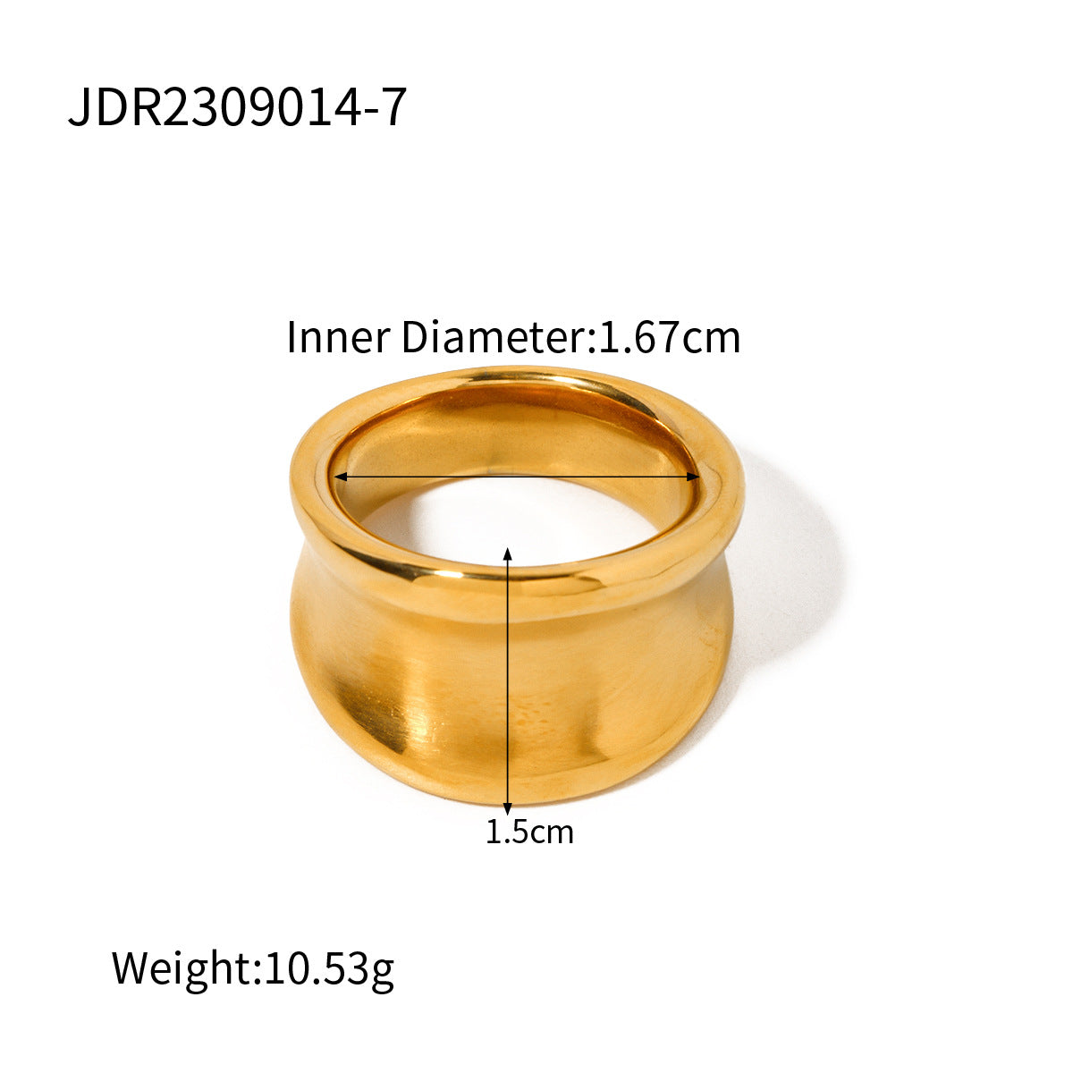 Arlynn Natural Stone Steel Ring - JDR2309014-8 [RFS4OX04]