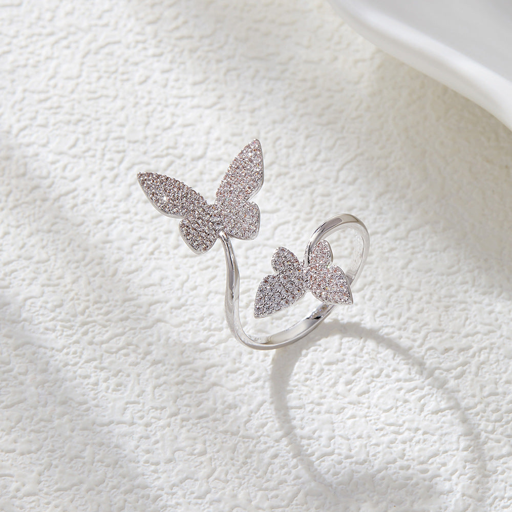 Railynn Zirconia Butterfly Ring - Gold [CFS6PJVE]
