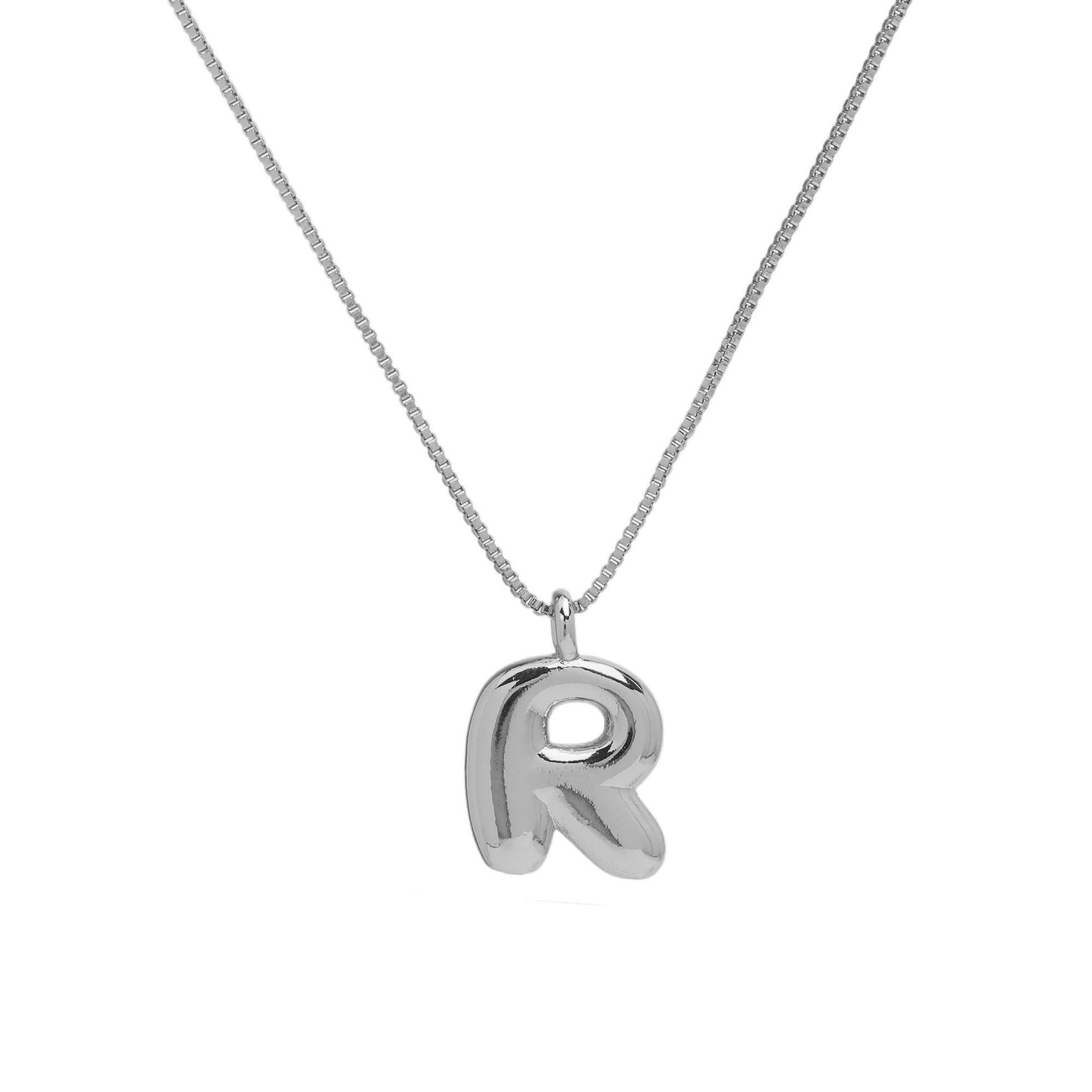 Jesenia Bubble Initial Necklace - Letter R [CUQUYCJP]