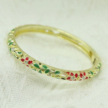 Adrianna Cloisonné Enamel Bracelet - Red Green [NV0QM46Z]