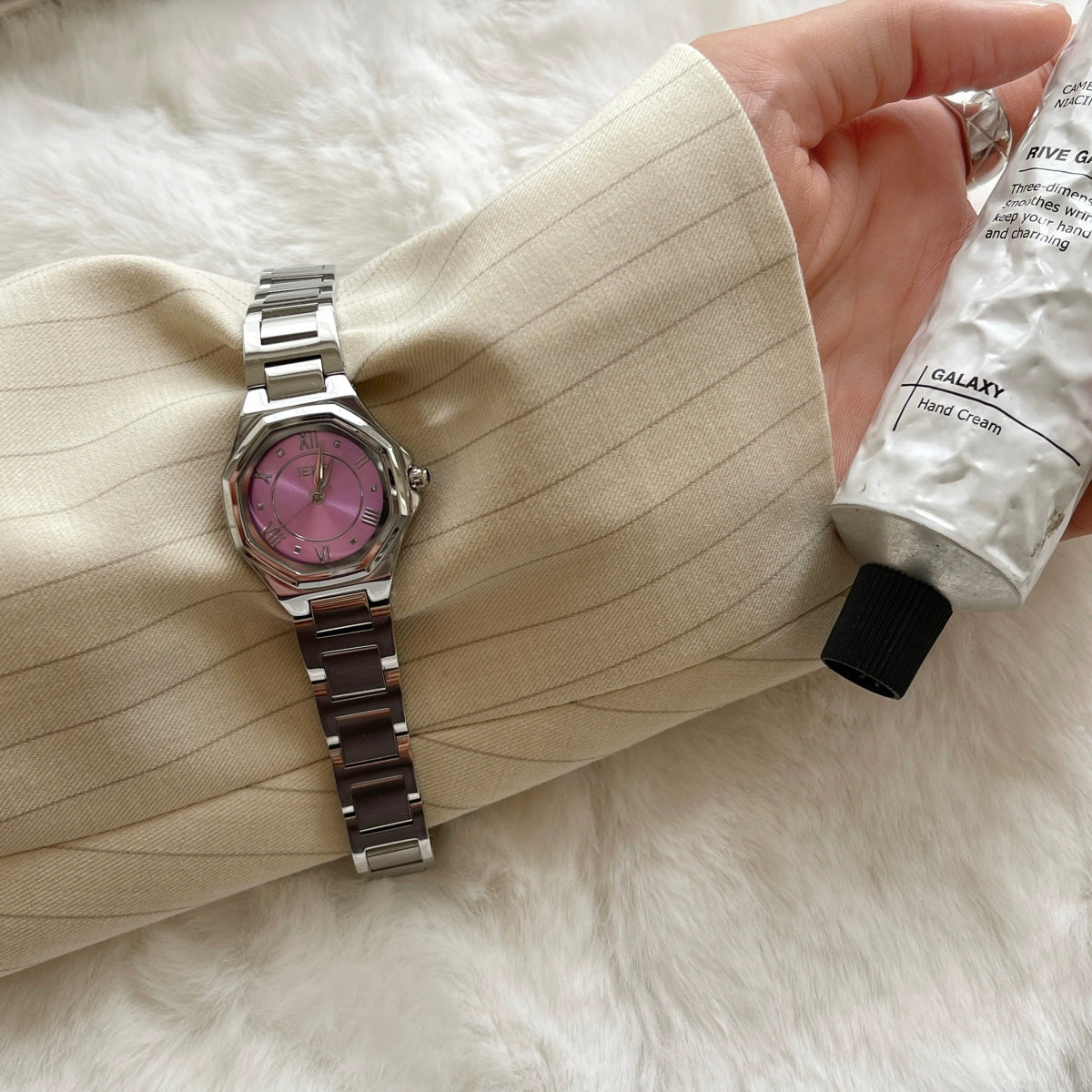 Aime Polished Steel Watch - Girl Pink [U8L7ZVIL]