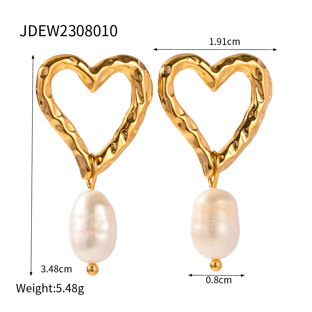 Holley Pearl Heart Earrings - JDEW2308010 [K3YHD2LK]