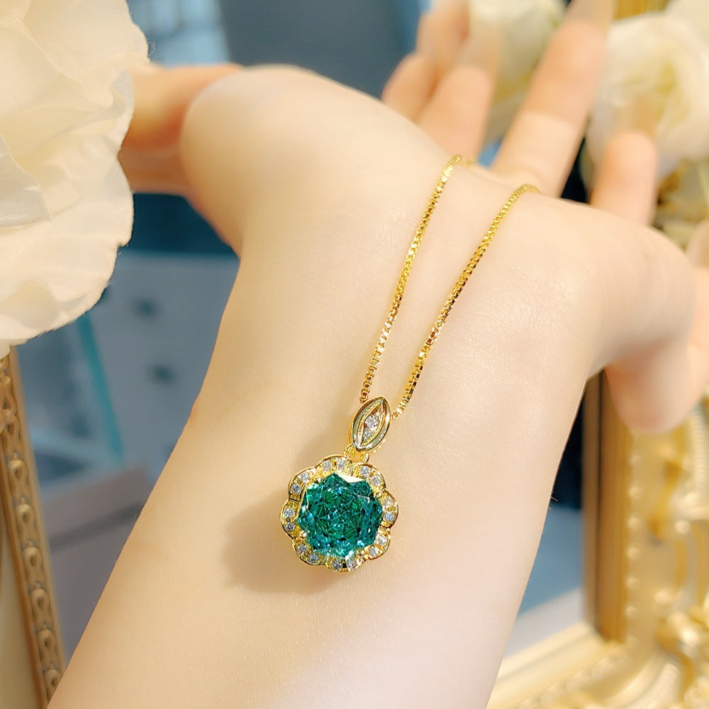 Mayleen Rose Gemstone Jewelry Set - Paraiba Color Pendant [93PBSYKQ]